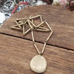 Liz Claiborne Gold-Tone Geometric Pendant Necklace - Women Jewelry 18 Inch N3915